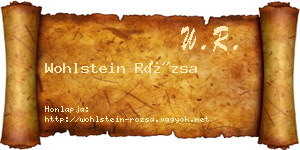 Wohlstein Rózsa névjegykártya